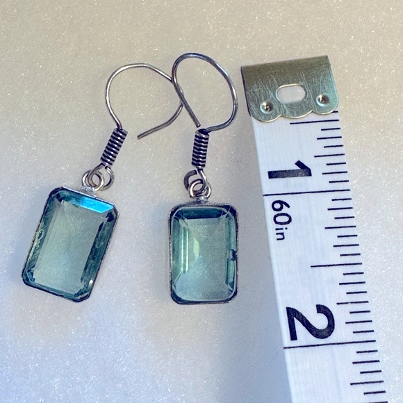Aquamarine Silver Earrings - Picture 4 of 4